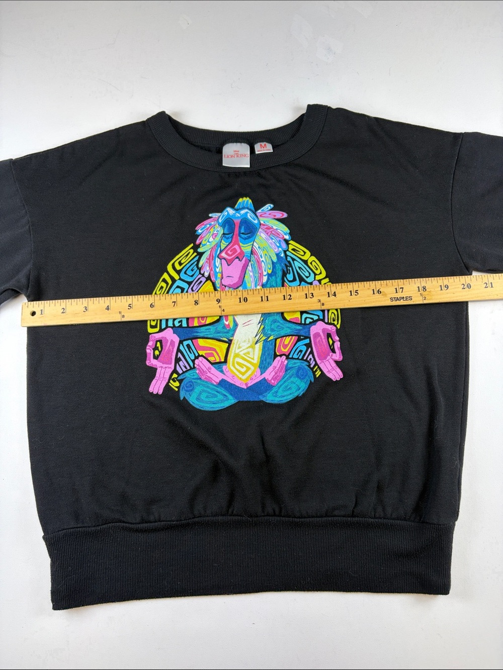 Disney Lion King Rafiki Meditation Psychedelic Sweatshirt Black Womens Size Med - Picture 4 of 5